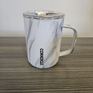 Corkcicle Mug Snowdrift White Marble 16oz Triple Insulated Mug NEW with tags